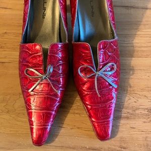 Bellini red leather dress pumps